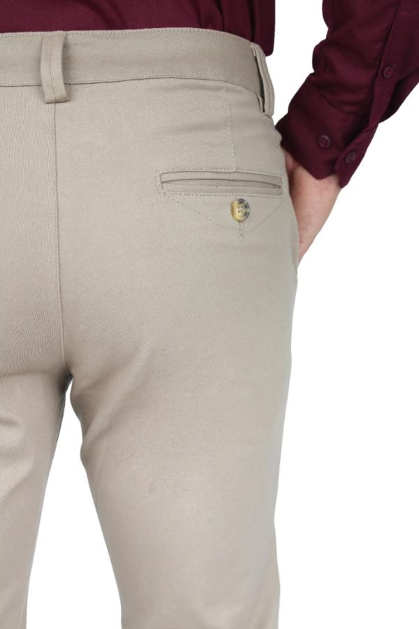 Pantalón de Vestir Stretch Color Caki Slim Fit Para Hombre